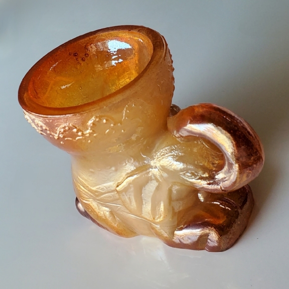 Rare "Packy the Elephant" Irredescent Carnival Glass Paperweight or 🥚 Holder - Picture 11 of 16